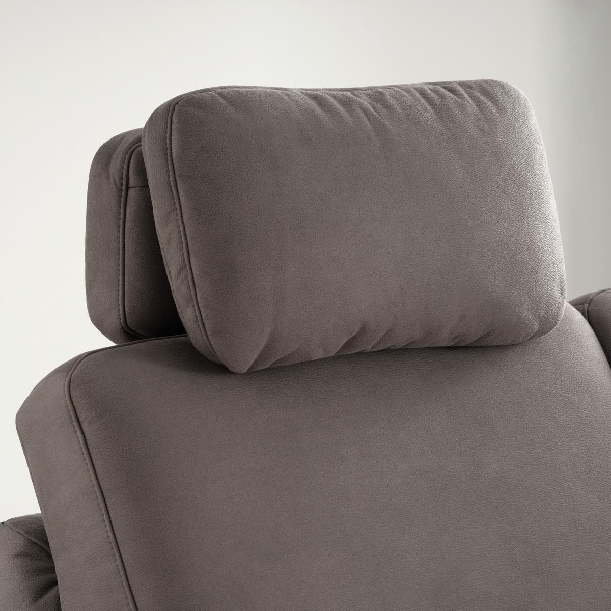 Ecksofa in Anthrazit mit Relaxfunktion - Chromfarben/Beige, Konventionell, Textil/Metall (263/89/220cm) - Premium Living