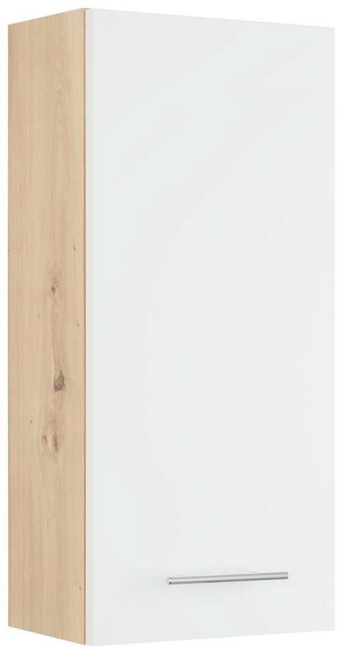 Oberschrank Santino in Weiss/Eichefarben - Weiss/Eichefarben, Modern, Holzwerkstoff/Metall (32,5/70/20,5cm) - Mömax
