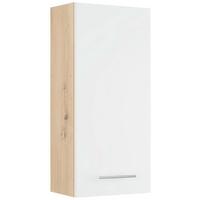 Oberschrank Santino II in Weiß/Eichefarben - Alufarben/Weiß, MODERN, Holzwerkstoff/Metall (32,5/70/20,5cm) - Mömax