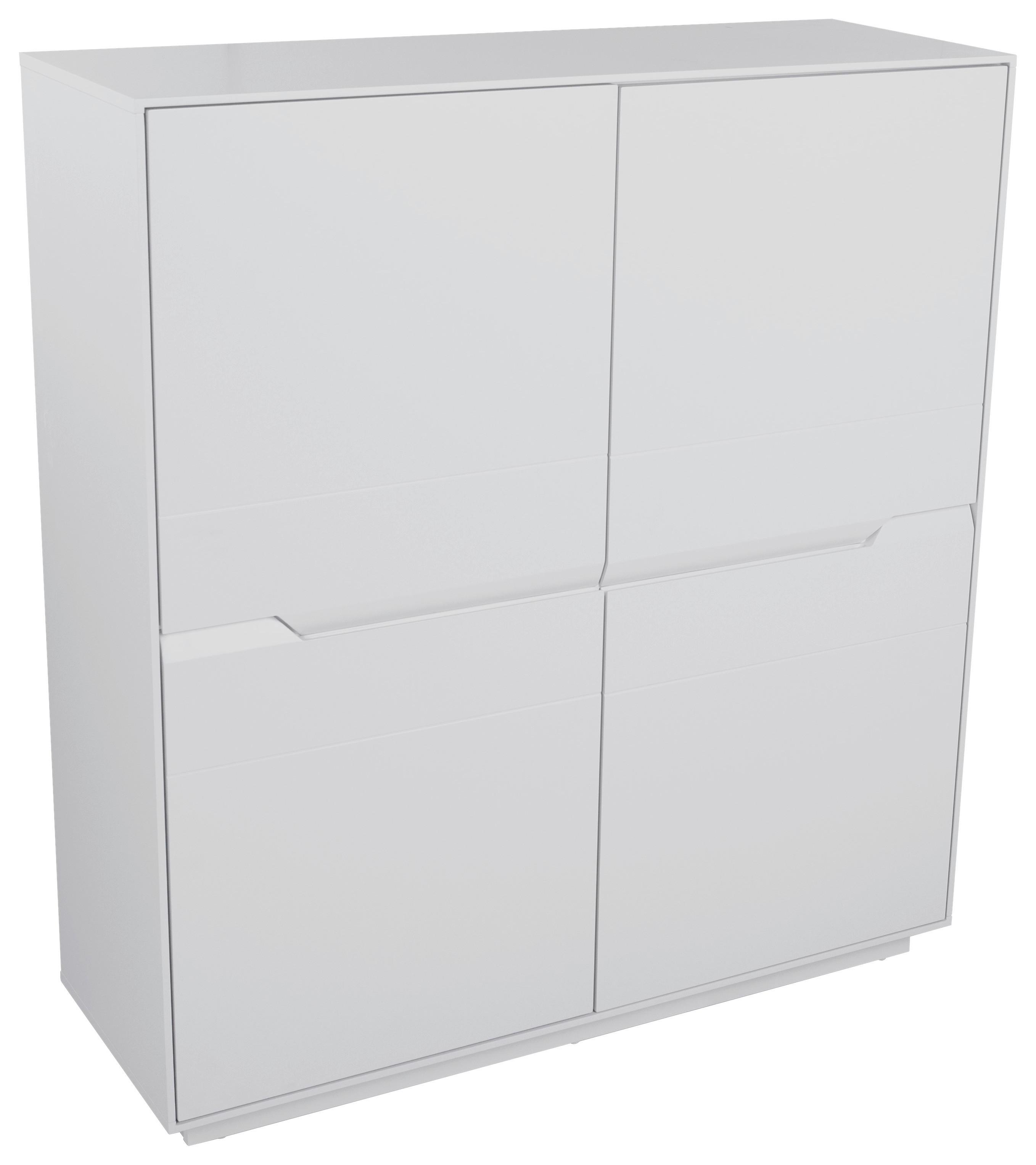 KOMODA WYSOKA MONA - jasnoszary, Modern, materiał drewnopochodny (113/125/40cm) - Xora