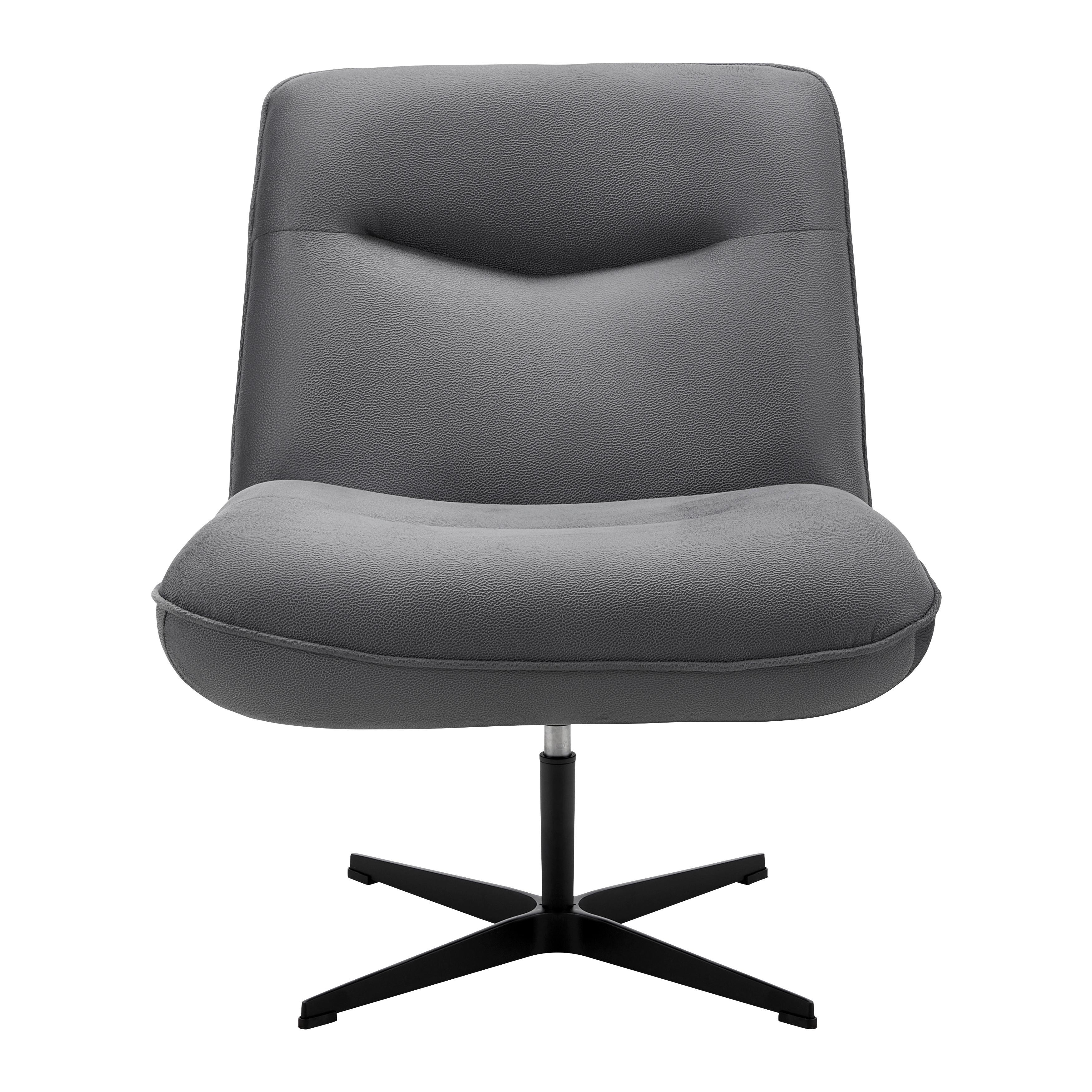 Naslanjač Chesterfield Selena, Siva, Žamet - siva/črna, Moderno, kovina/tekstil (73/87/79cm) - Bessagi Home