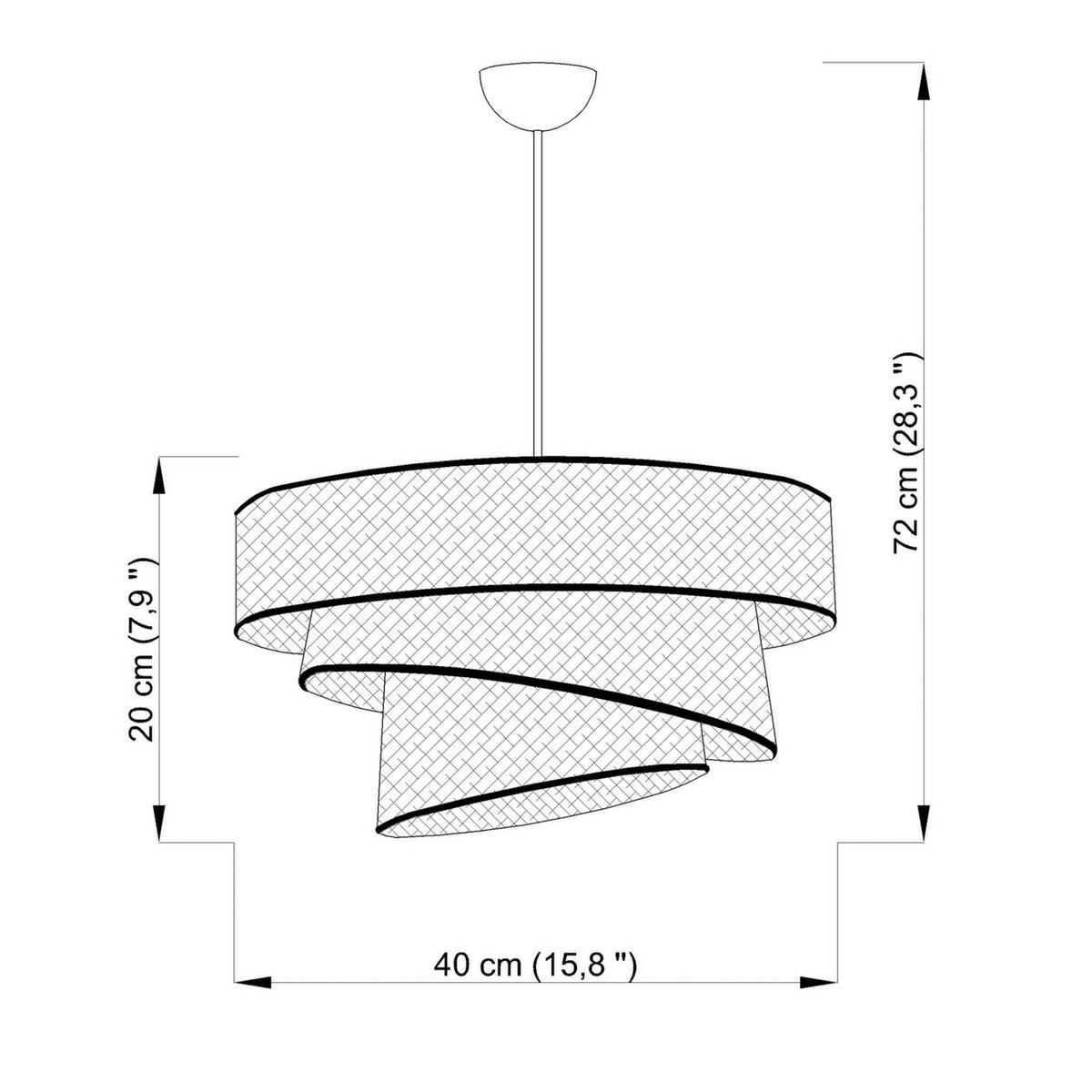 LAMPA WISZĄCA COUPER - kolor srebrny/szary, Konventionell, tworzywo sztuczne/metal (40/72cm)