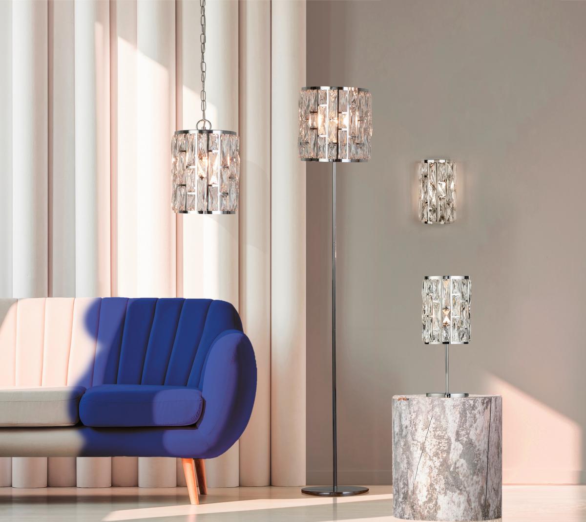 Függőlámpa Bijou 6581-1cc - krómszínű, Design, üveg/fém (22/31-152cm)