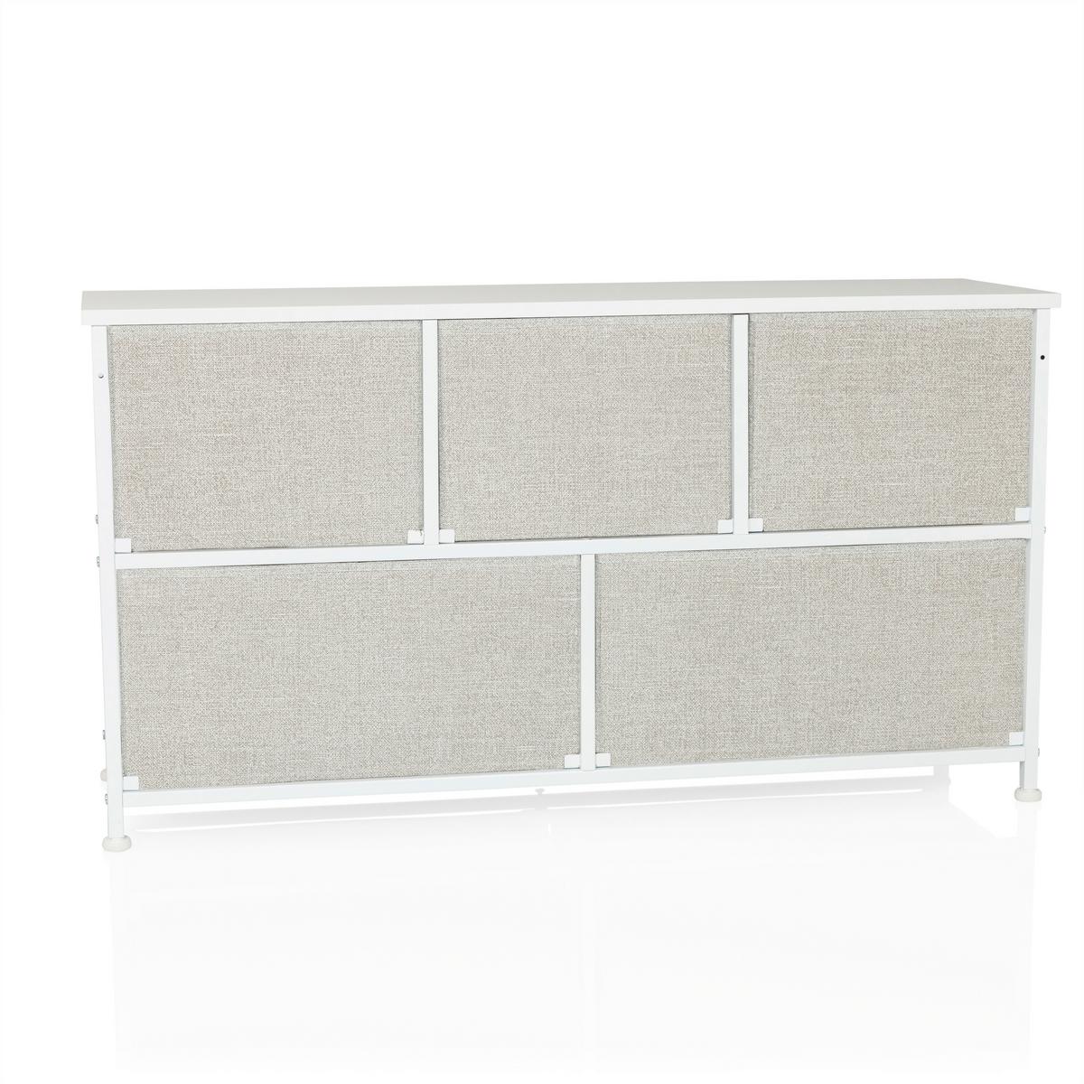 Komoda Foldar, Siva - siva/bela, Moderno, umetna masa/tekstil (100/55/30cm) - MID.YOU