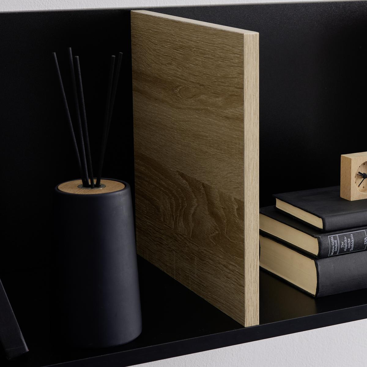 Wandregal Lori Natur/Schwarz MDF - Schwarz/Naturfarben, MODERN (80/29,5/29,5cm) - Bessagi Home