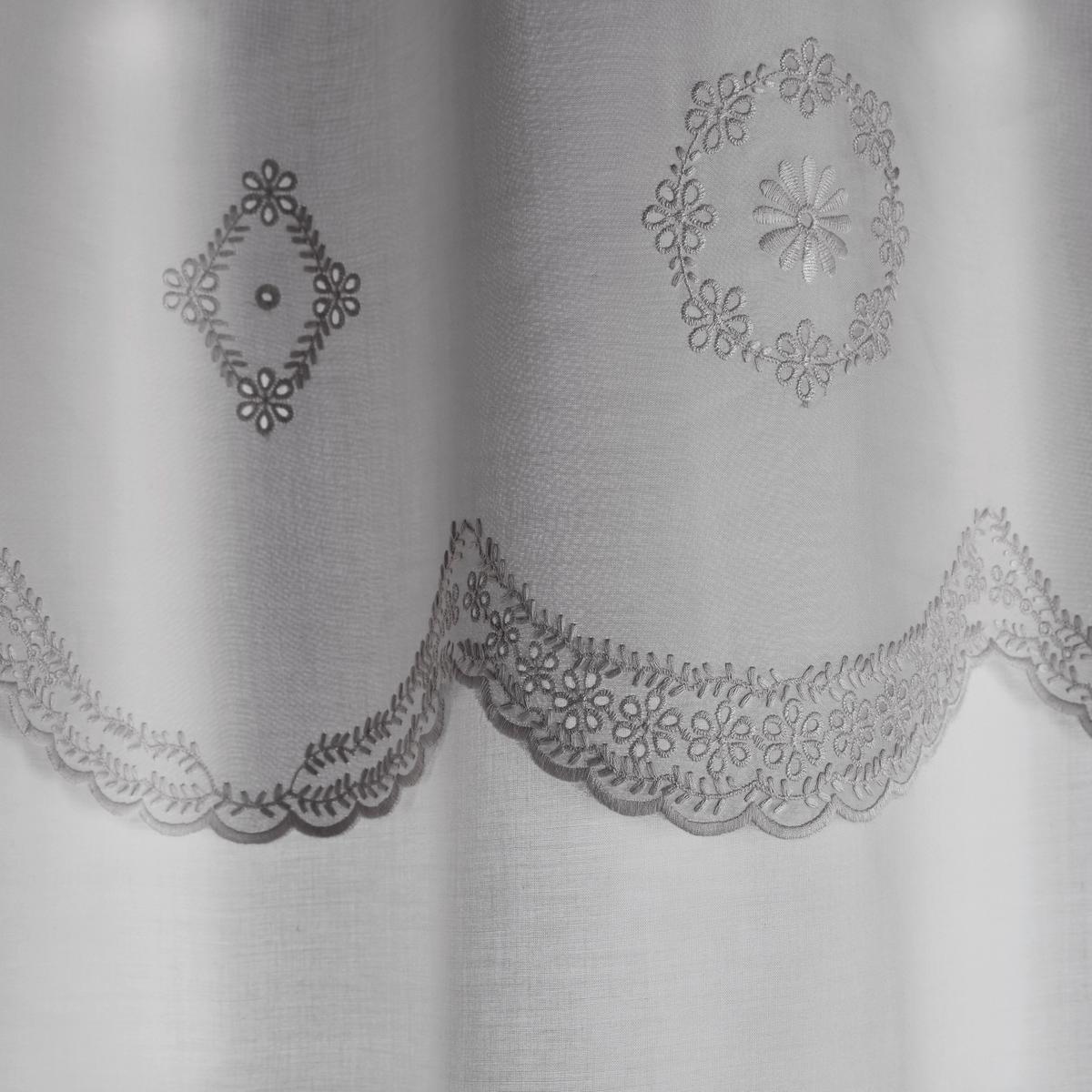 ZASŁONA NA PRZELOTKACH AMALIE - jasnoszary, Romantik / Landhaus, tkanina (140/245cm) - Bessagi Home