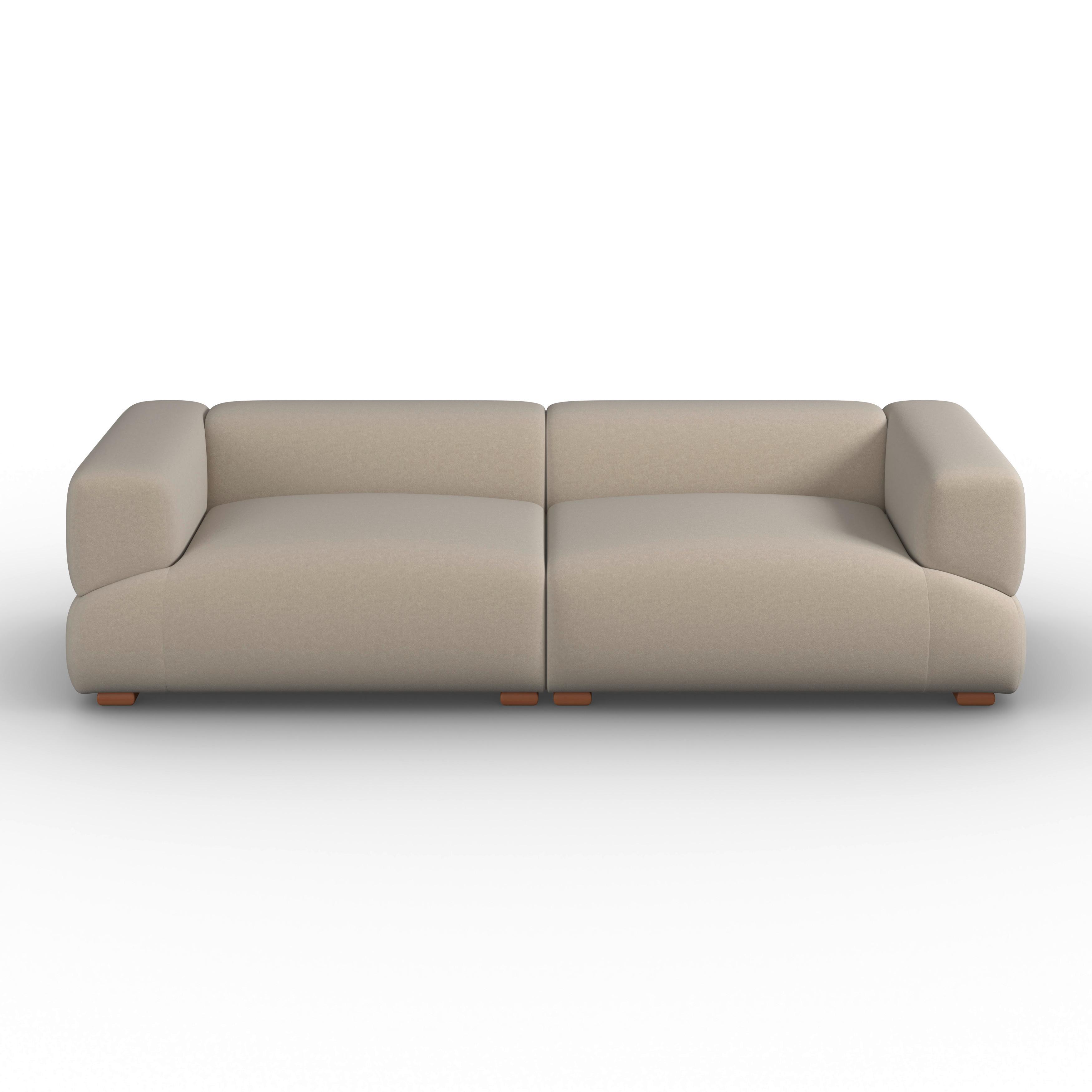 SOFFA TALIA - beige/Khaki, Modern, trä/textil (237/60,5/98cm) - Bessagi Home