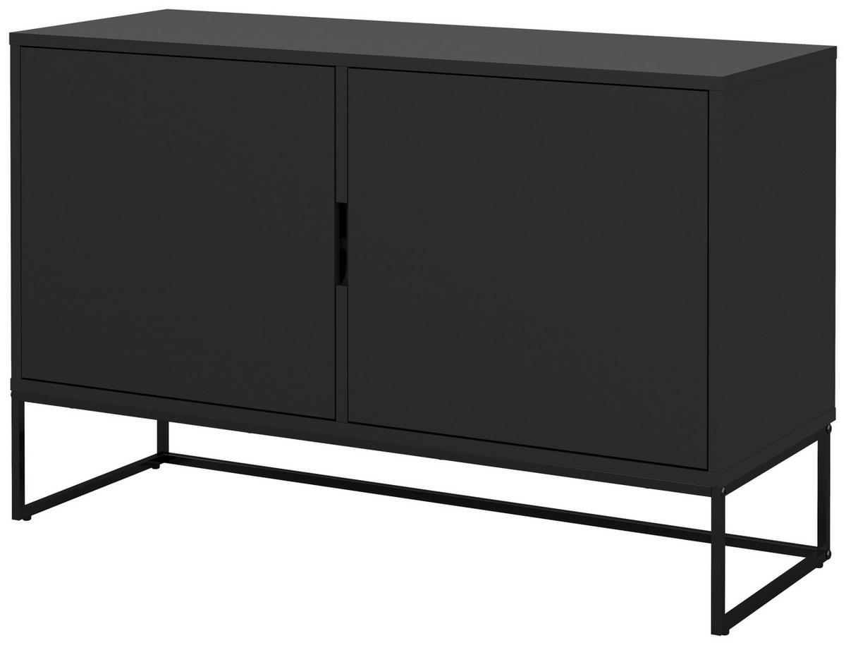 KOMODA LIPP - czarny, Design, materiał drewnopochodny/metal (118/76/43cm)