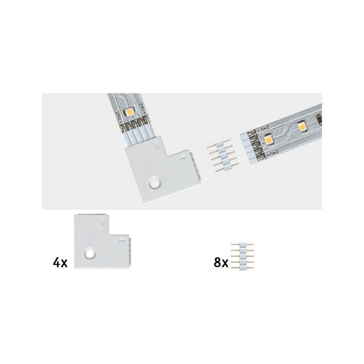 LED-Strip Strip Connector in Weiß max. 144 Watt - Weiß, Basics, Kunststoff (2,5/0,45cm) - Paulmann