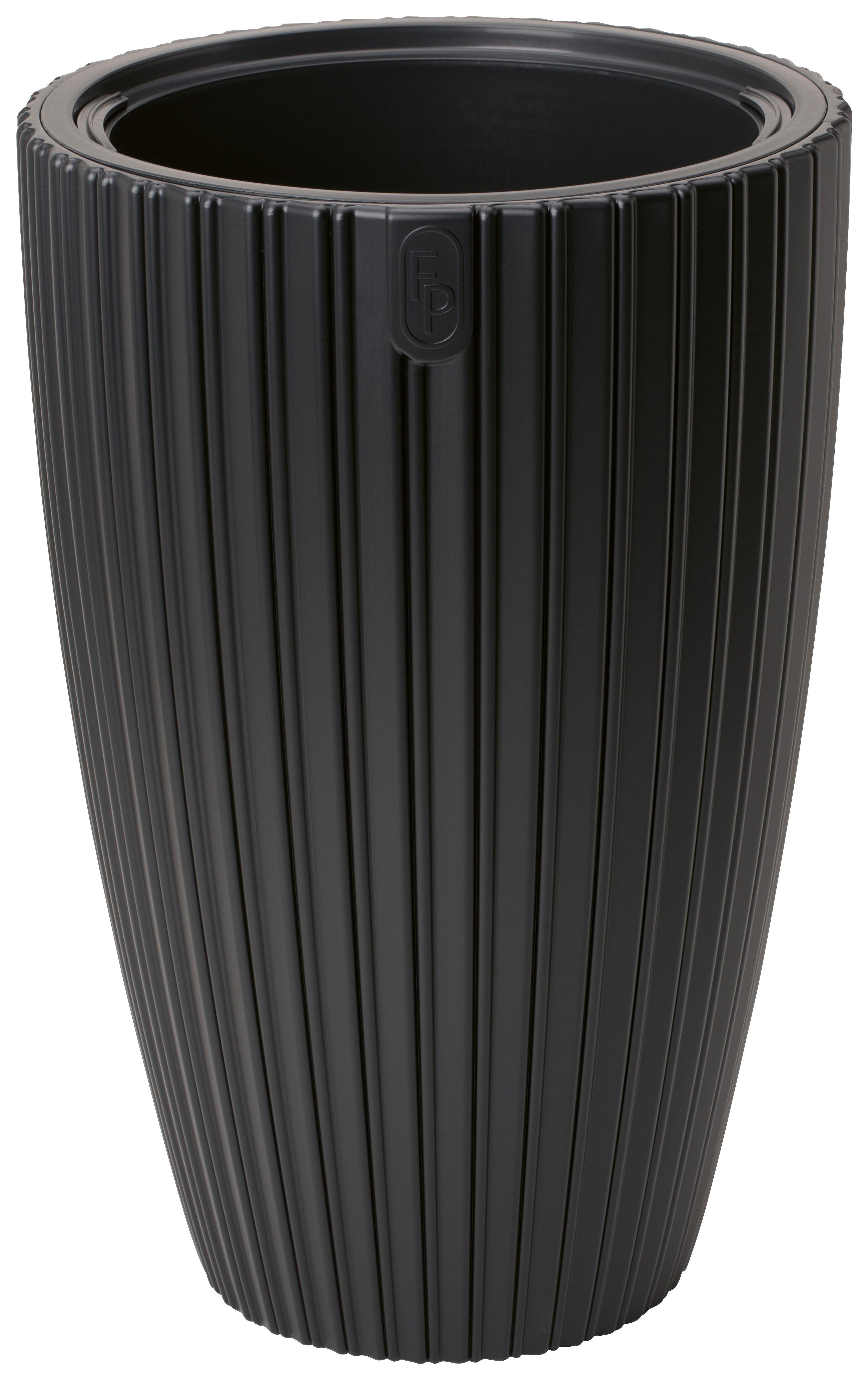 Okrasni Lonček Mira 40 - črna, Konvencionalno, umetna masa (39/58,0/38,5cm) - Mömax