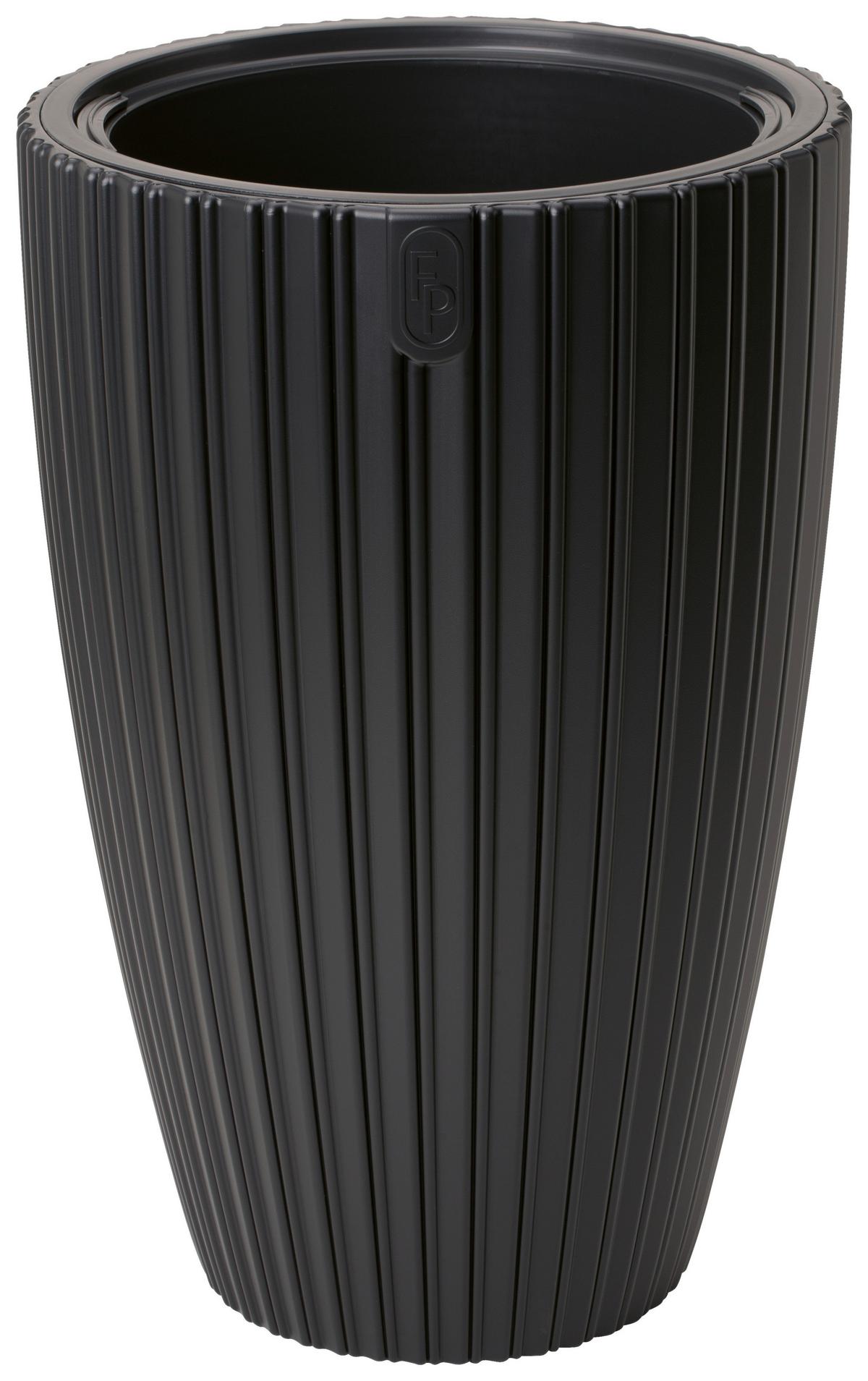 Okrasni Lonček Mira 40 - črna, Konvencionalno, umetna masa (39/58,0/38,5cm) - Mömax