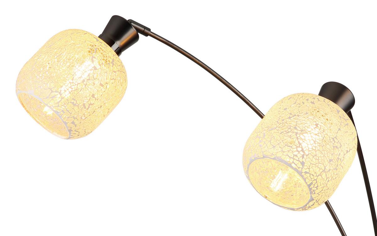 Podna Svjetiljka Brokana - crni krom/prozirno, Design, staklo/metal (84,5/100/200,5cm) - Globo