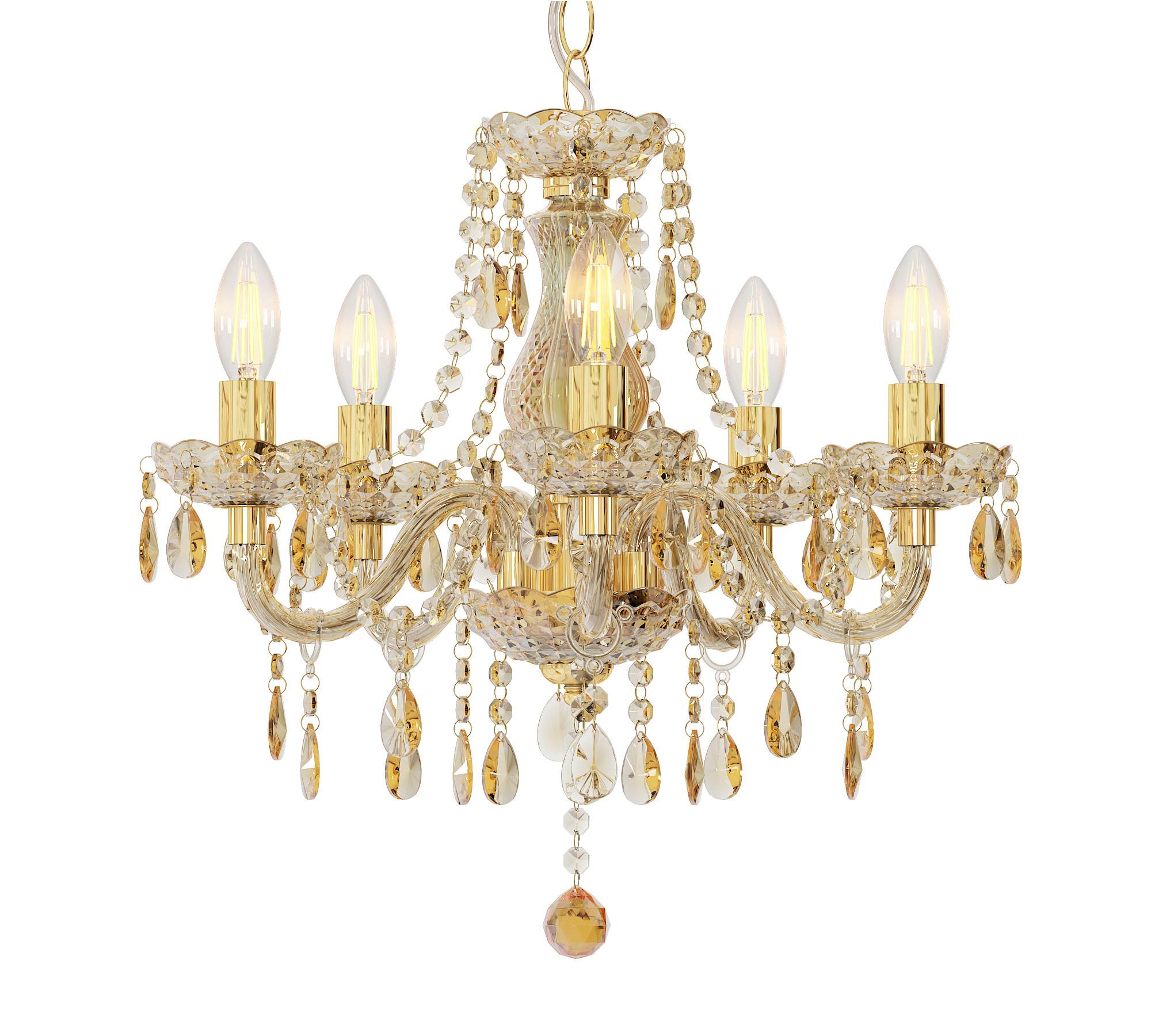 Viseća Svjetiljka Marie - prozirno/zlatne boje, Konvencionalno, metal/plastika (48/150cm)