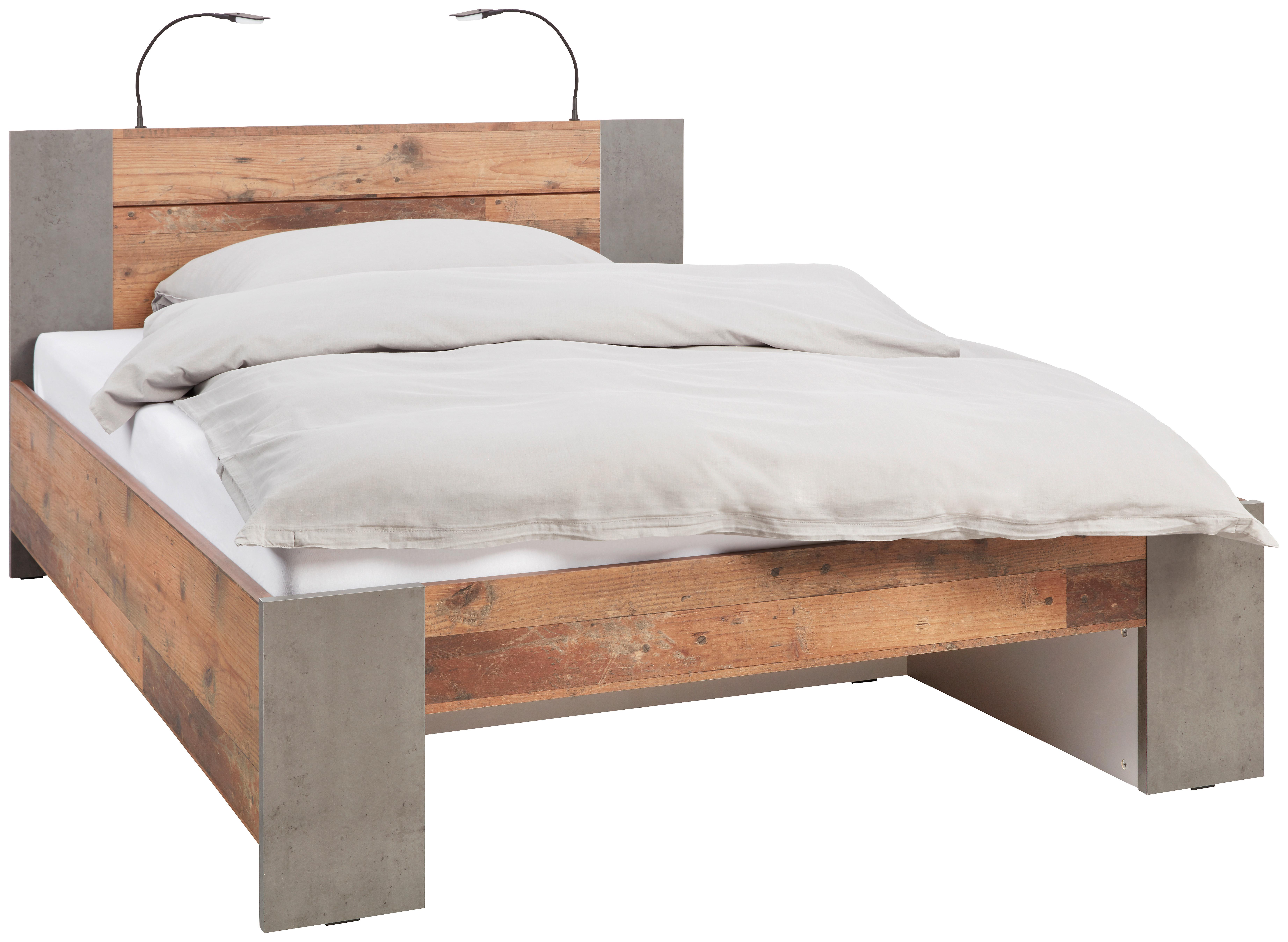 Postelja Baghira, Rjava, Temno Siva, 140x200 - temno siva/rjava, Konvencionalno, kovina/umetna masa (140/200cm) - Premium Living