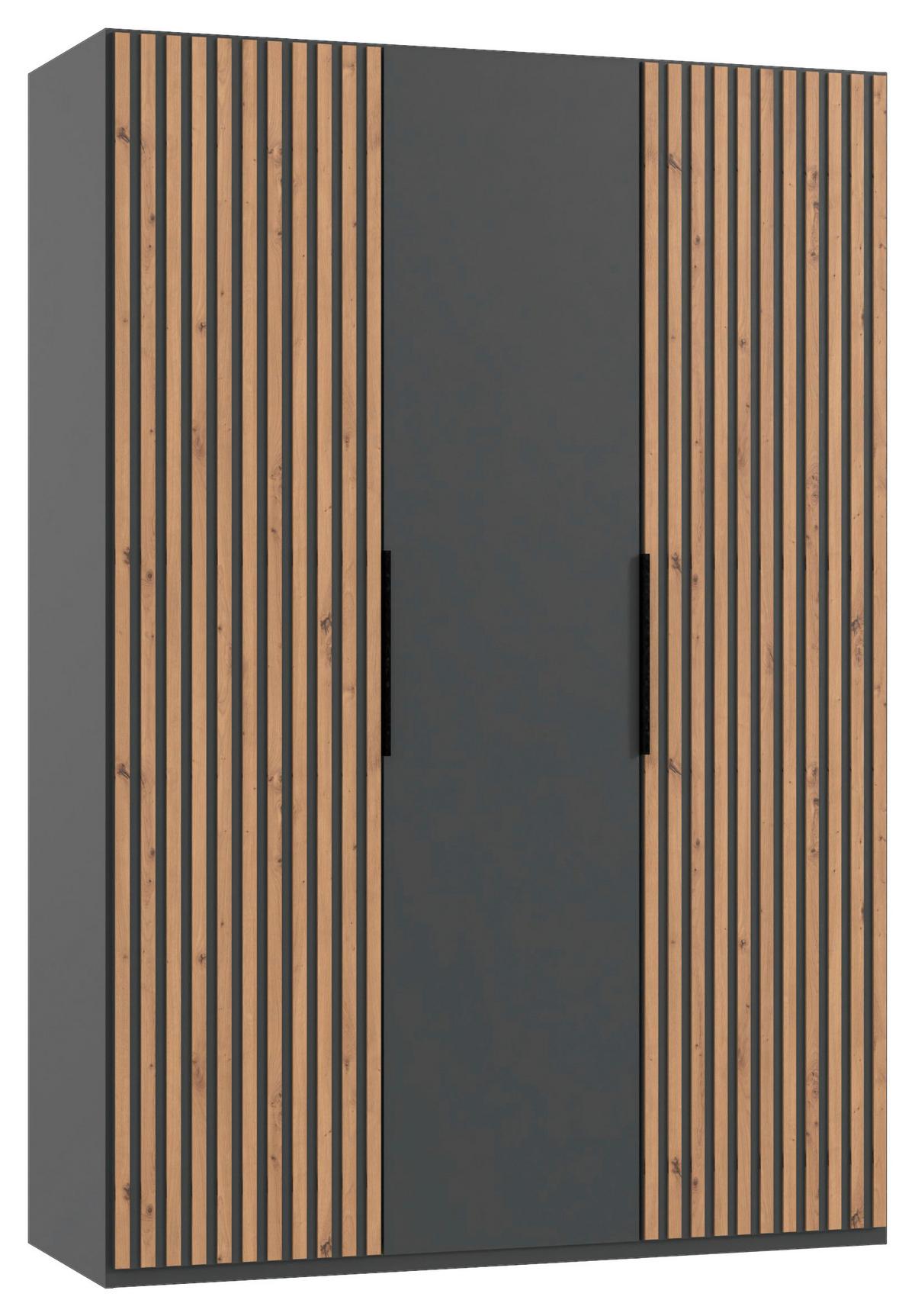 DULAP USI ROTATIVE ANDORRA - culoare lemn stejar/grafit, Modern, material pe bază de lemn (150/216/58cm) - Modern Living