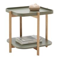 Dohányzóasztal Kerek Strut - natúr színű/zöld, Modern, faalapú anyag/fa (50/50/55cm) - Mömax