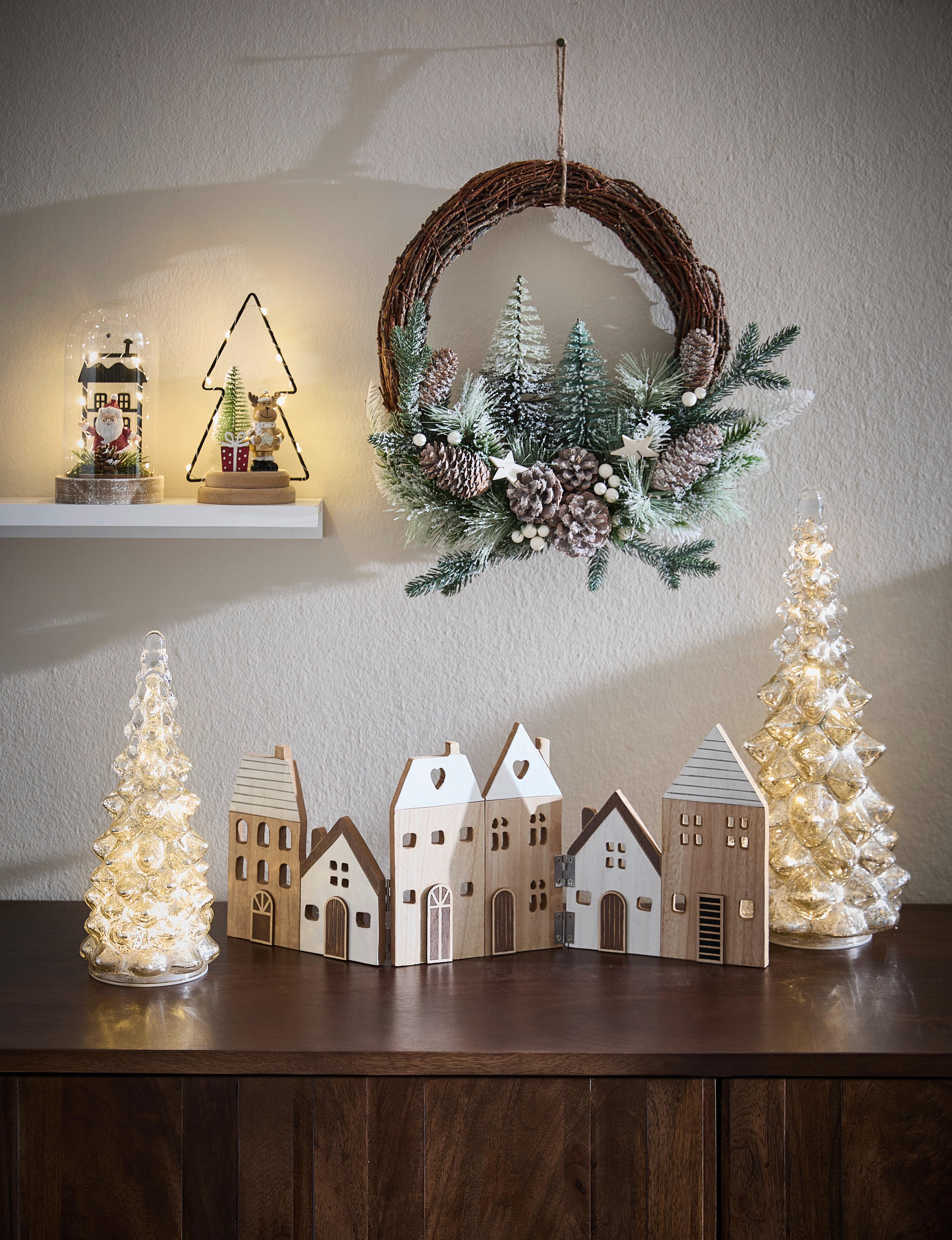 DRZEWO DEKORACYJNE XMM231133 - kolor srebrny, Lifestyle, szkło (11/25cm) - X-Mas