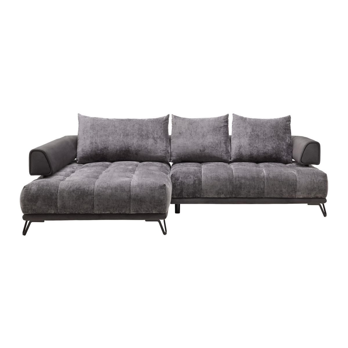 Sedežna Garnitura Morgan - črna/barve grafita, Moderno, kovina/tekstil (184/67-87/262cm) - Mömax