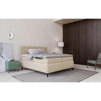 Boxspring Ágy Emily - homok, Modern, faalapú anyag/textil (180/200cm)