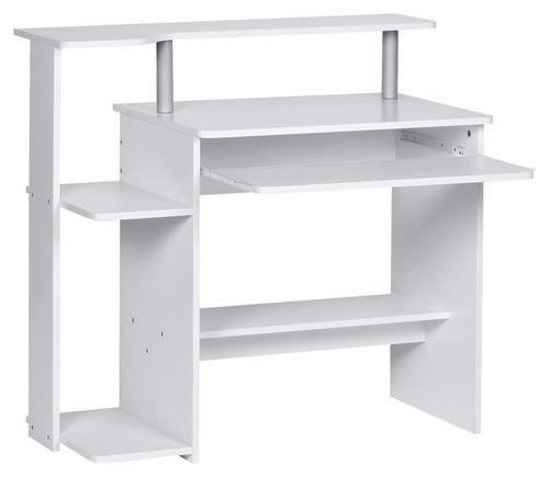 Computertisch ca. 94x49x91 cm Weiß - Weiß, KONVENTIONELL, Holzwerkstoff (94/48,5/90,5cm) - MID.YOU