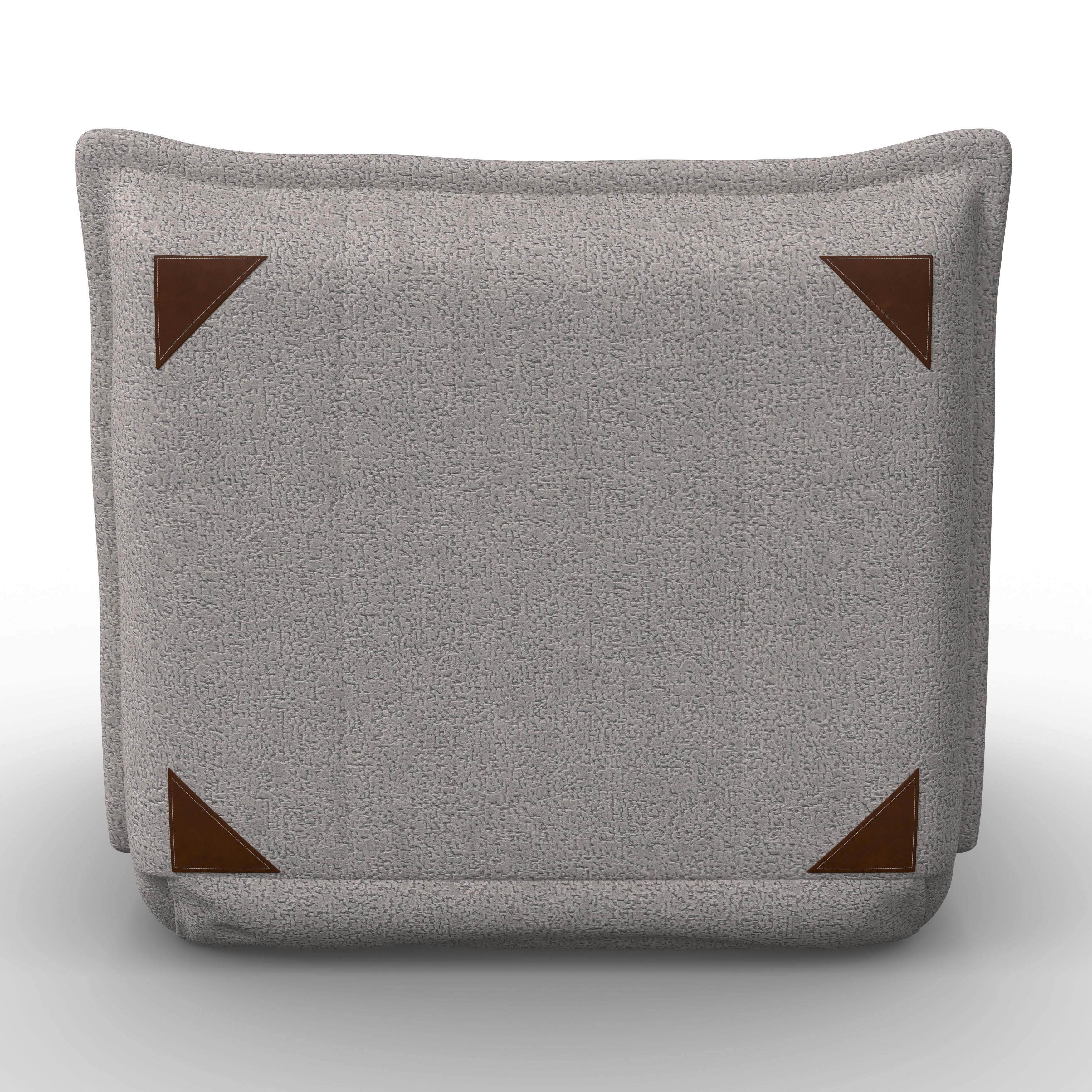 BÄDDFÅTÖLJ TAMARA - ljusgrå, Modern, metall/textil (82/31/69cm) - Bessagi Home