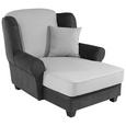Fotelja Living - siva/antracit, MODERN, drvo/tekstil (120/98/138cm)