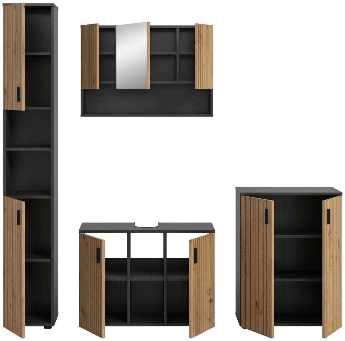 BAIE MONE - stejar Artisan, Basics, material pe bază de lemn (170/192/30cm) - MID.YOU