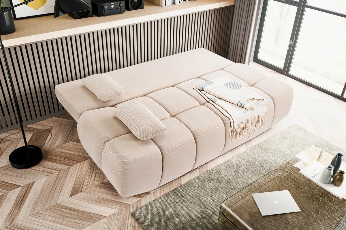 Schlafsofa Lauder Beige - Beige/Schwarz, Basics, Holz/Kunststoff (207/93/105cm) - MID.YOU