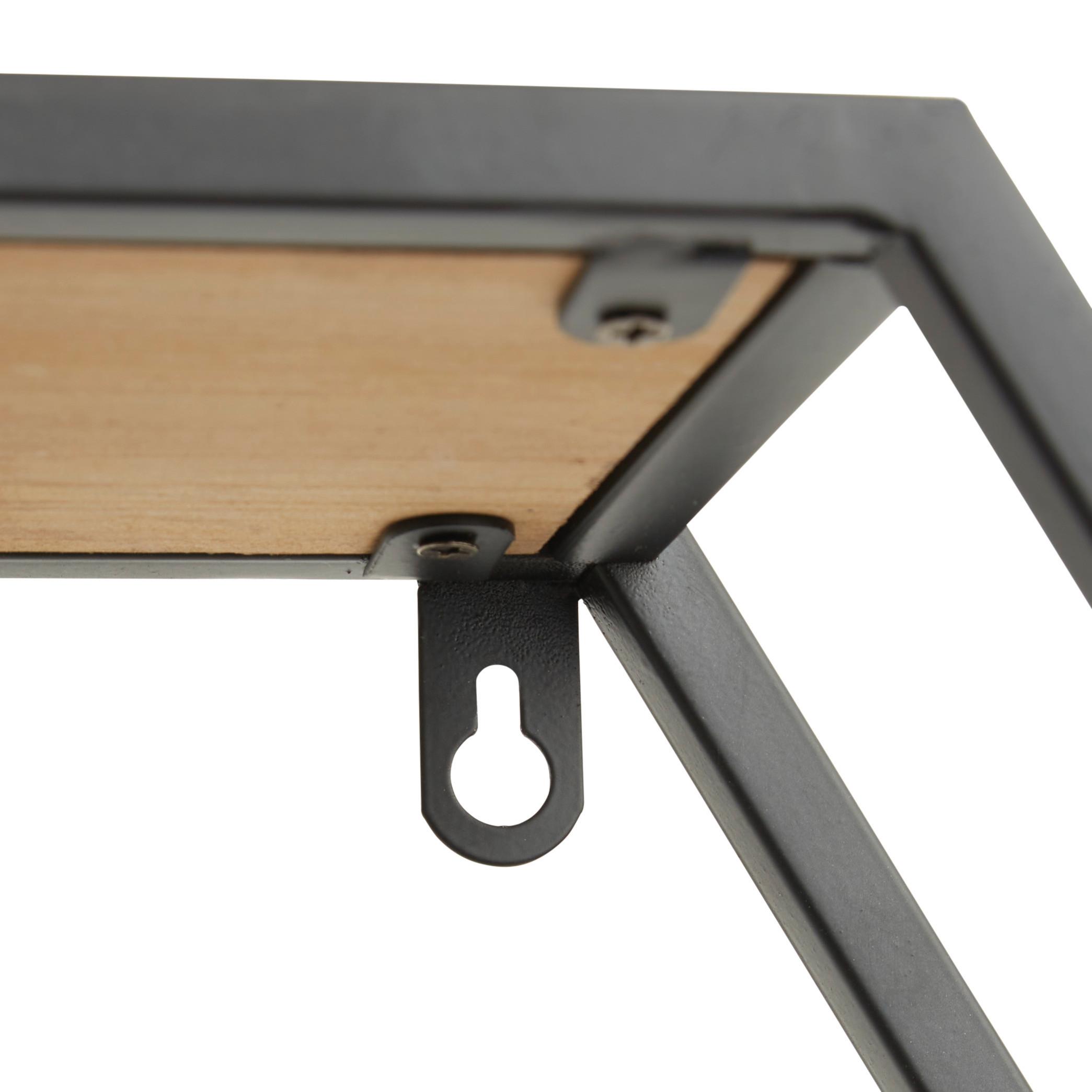 VÄGGHYLLPLAN OLANA - svart/naturfärgad, Lifestyle, metall/trämaterial (88/63/12cm) - Mömax