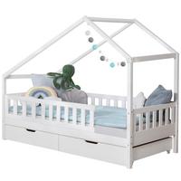 Hausbett Lou ca. 90x200 cm Holz Weiß - Naturfarben/Weiß, MODERN, Holz (90/200cm) - MID.YOU