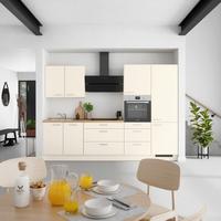 Küchenblock Touch High m. Geräten Magnolie - Edelstahlfarben/Eichefarben, MODERN, Holzwerkstoff/Metall (300cm) - Nobilia