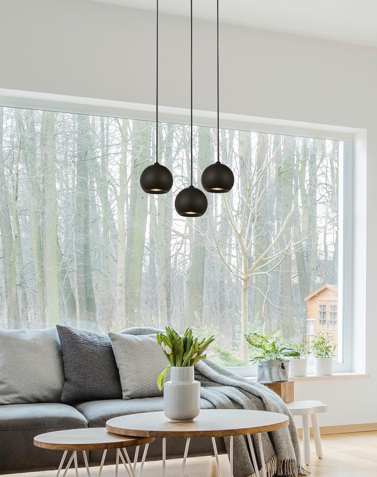 Függeszték 1014-3bk - fekete, Design, fém (39/200cm)