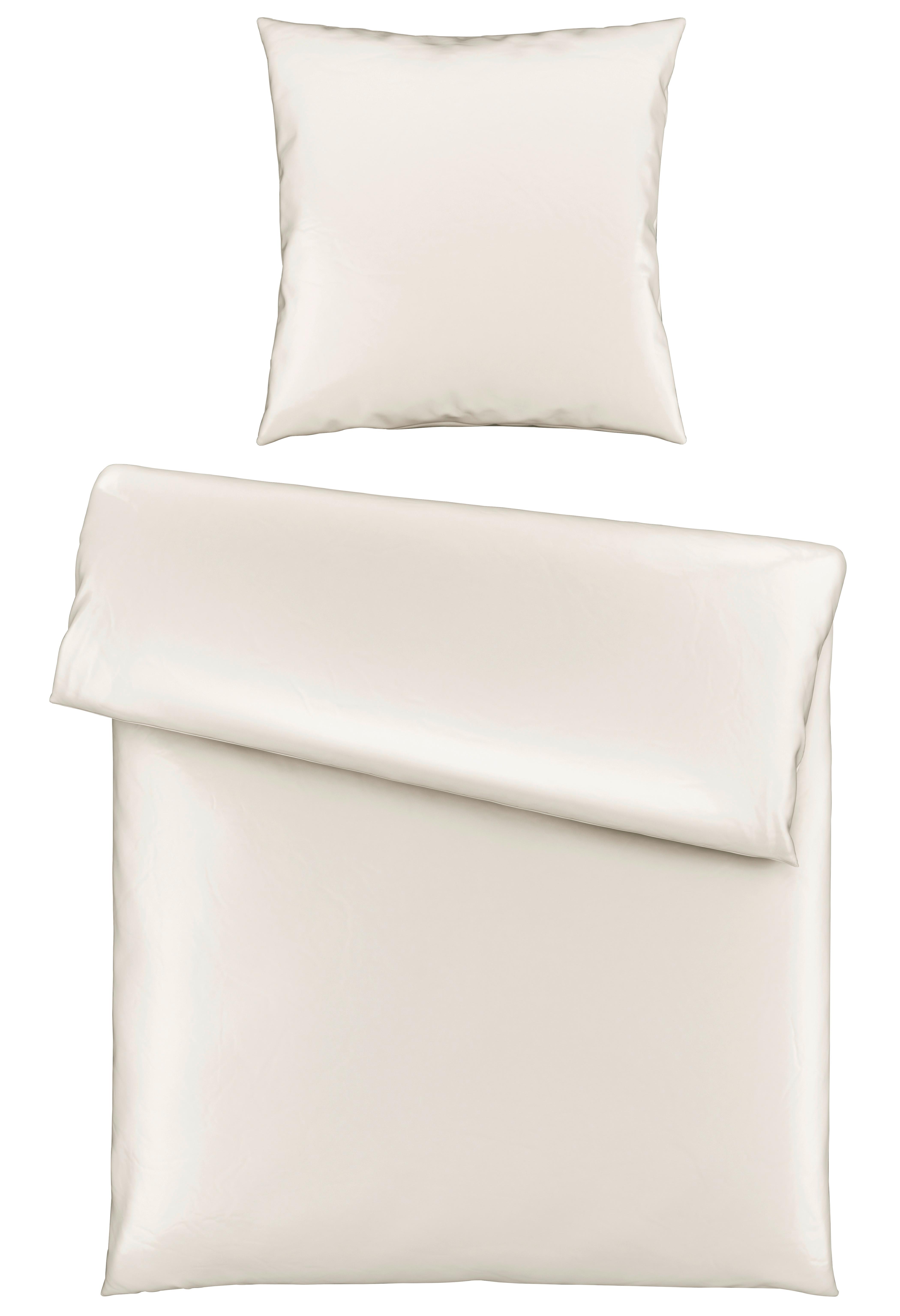 Bettwäsche Bio-Lisa Uni in Offwhite ca. 135x200cm - Weiß, MODERN, Textil (135/200cm) - ecoTree