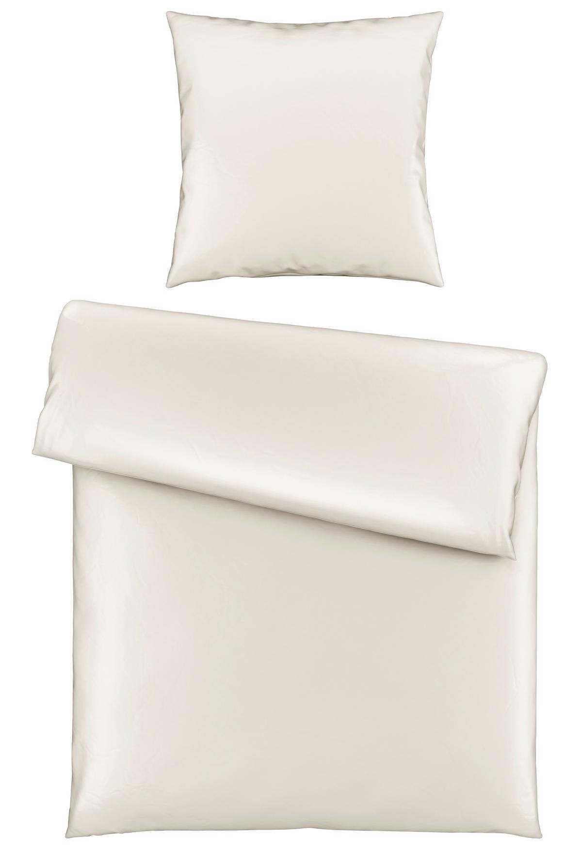 Bettwäsche Bio-Lisa Uni in Offwhite ca. 135x200cm - Weiß, MODERN, Textil (135/200cm) - ecoTree