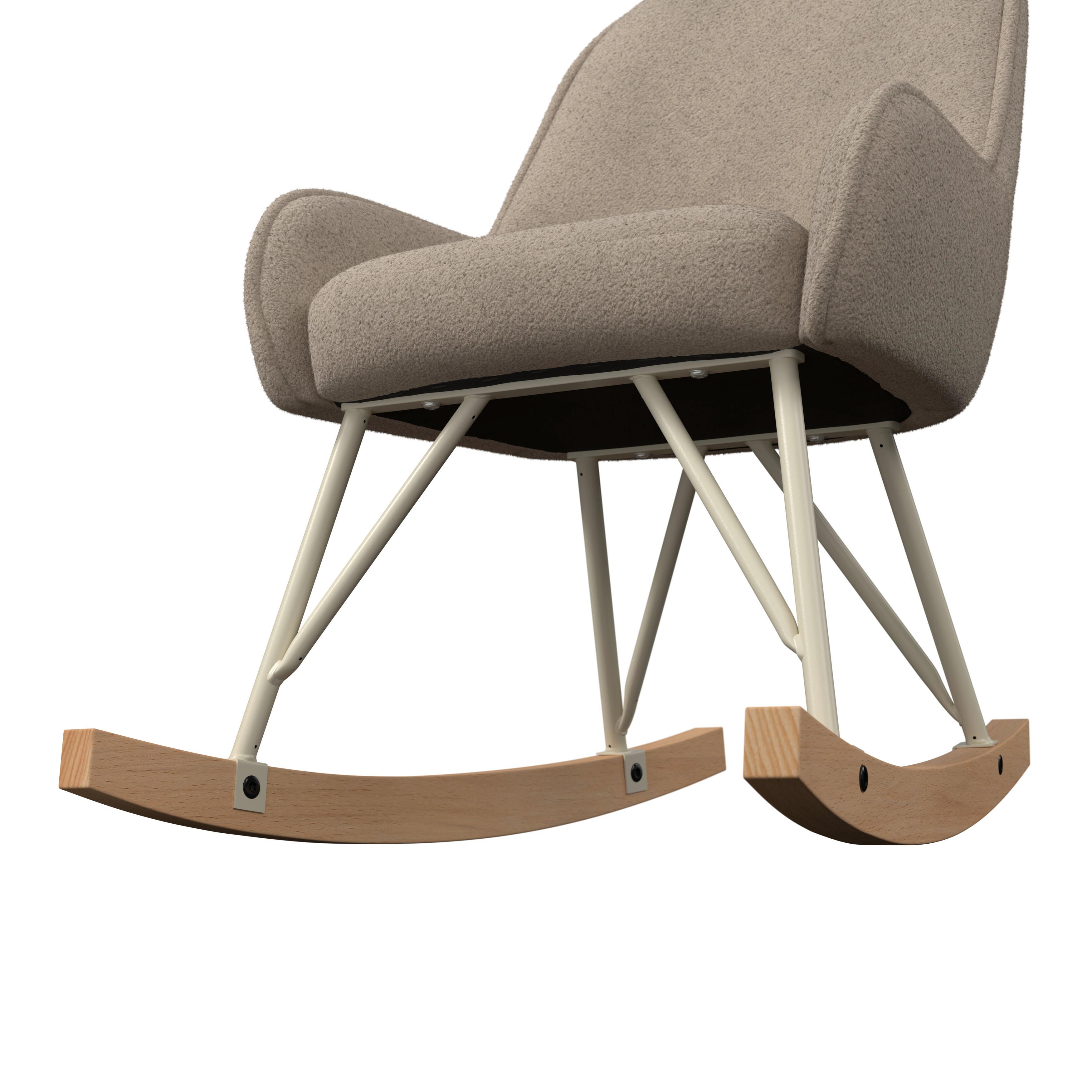 GUNGSTOL FÖR BARN LUNA - beige/bokfärgad, Modern, metall/trä (47/69/60cm) - Bessagi Kids