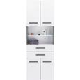 Hochschrank Weiß/Anthrazit - Chromfarben/Mooreichefarben, MODERN, Glas/Holzwerkstoff (60/175,5/36cm) - Premium Living Hochschrank Weiß/Anthrazit - Chromfarben/Mooreichefarben, MODERN, Glas/Holzwerkstoff (60/175,5/36cm) - Premium Living