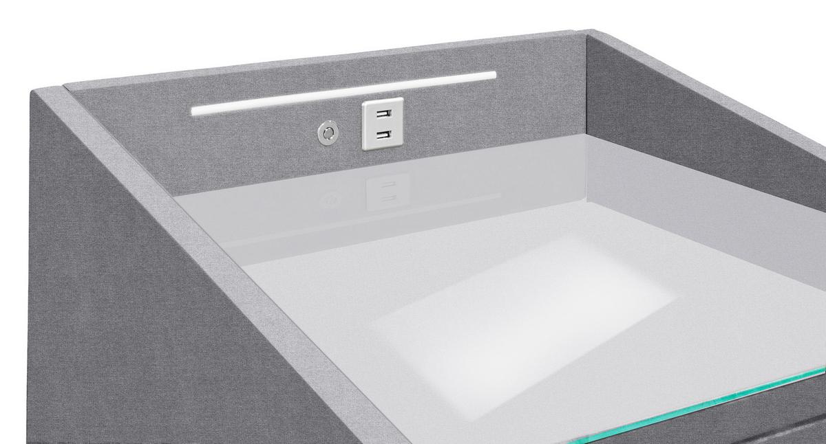 Nachtkästchen Moon ca. 47x61x46 cm Grau - Silberfarben/Grau, Basics, Holzwerkstoff/Kunststoff (47/61/46cm) - MID.YOU