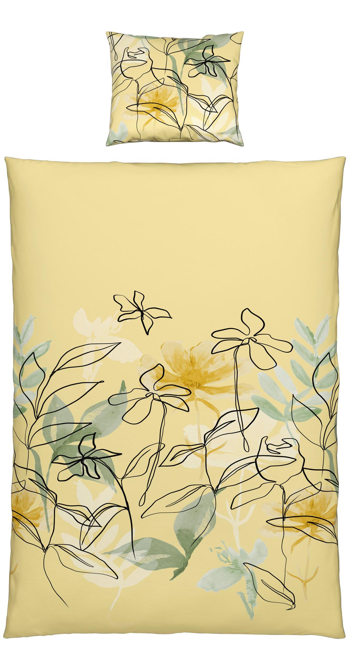 Bettwäscheset Florentina Gelb ca. 160x210cm - Gelb, Konventionell, Textil (160/210cm) - Modern Living