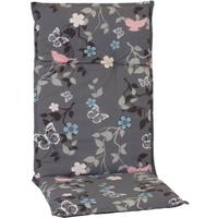 Hochlehner Auflagen 4er-Set ca. 118x50 cm Grau m. Blümchen - Rosa/Grau, Basics, Textil (118/50/6cm) - Gardenson