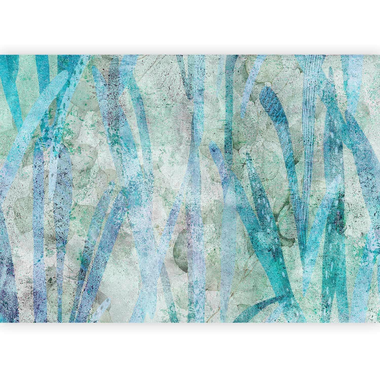 Fototapeta Liquid Nature, 300x210cm - svetlo modra/žajbljevo zelena, Trendi, tekstil (300/210cm) - artgeist