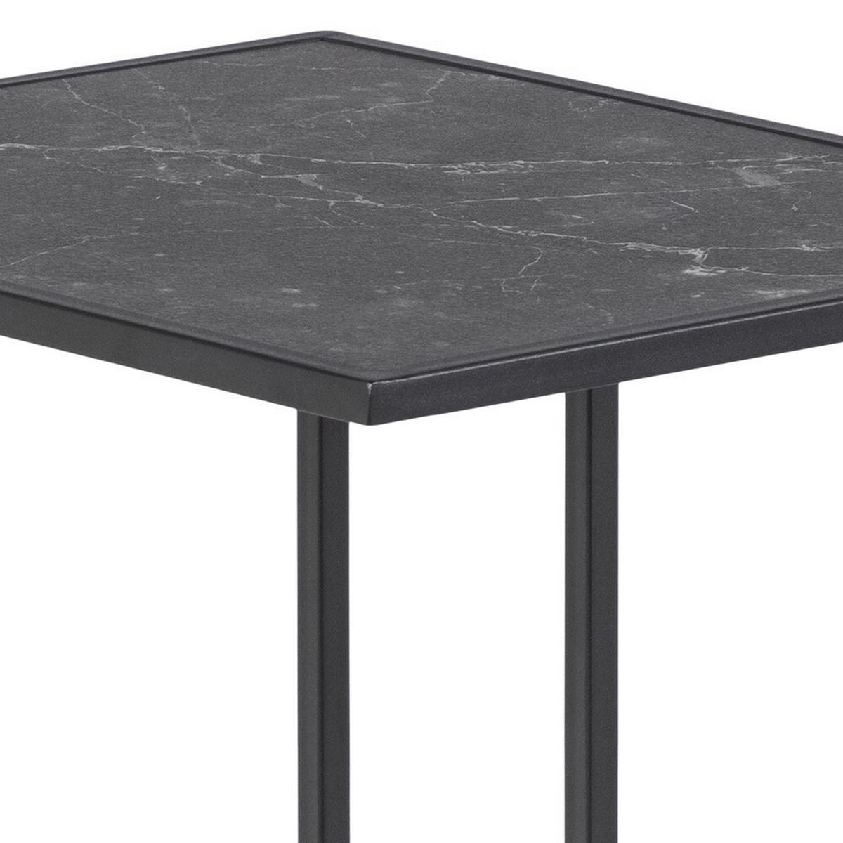 Masă auxiliară INFINITY - negru, Design, metal/material pe bază de lemn (43/35/63cm) - Modern Living