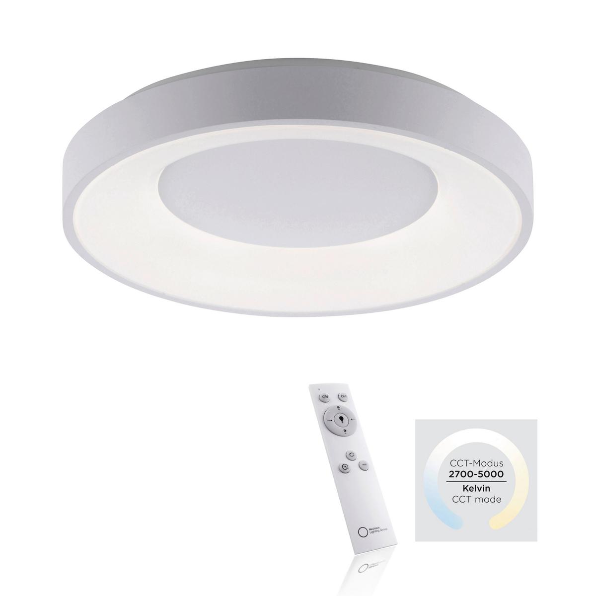 LED-Deckenleuchte Anika max. 30 Watt - Weiß, Basics, Kunststoff/Metall (48/48/8cm)