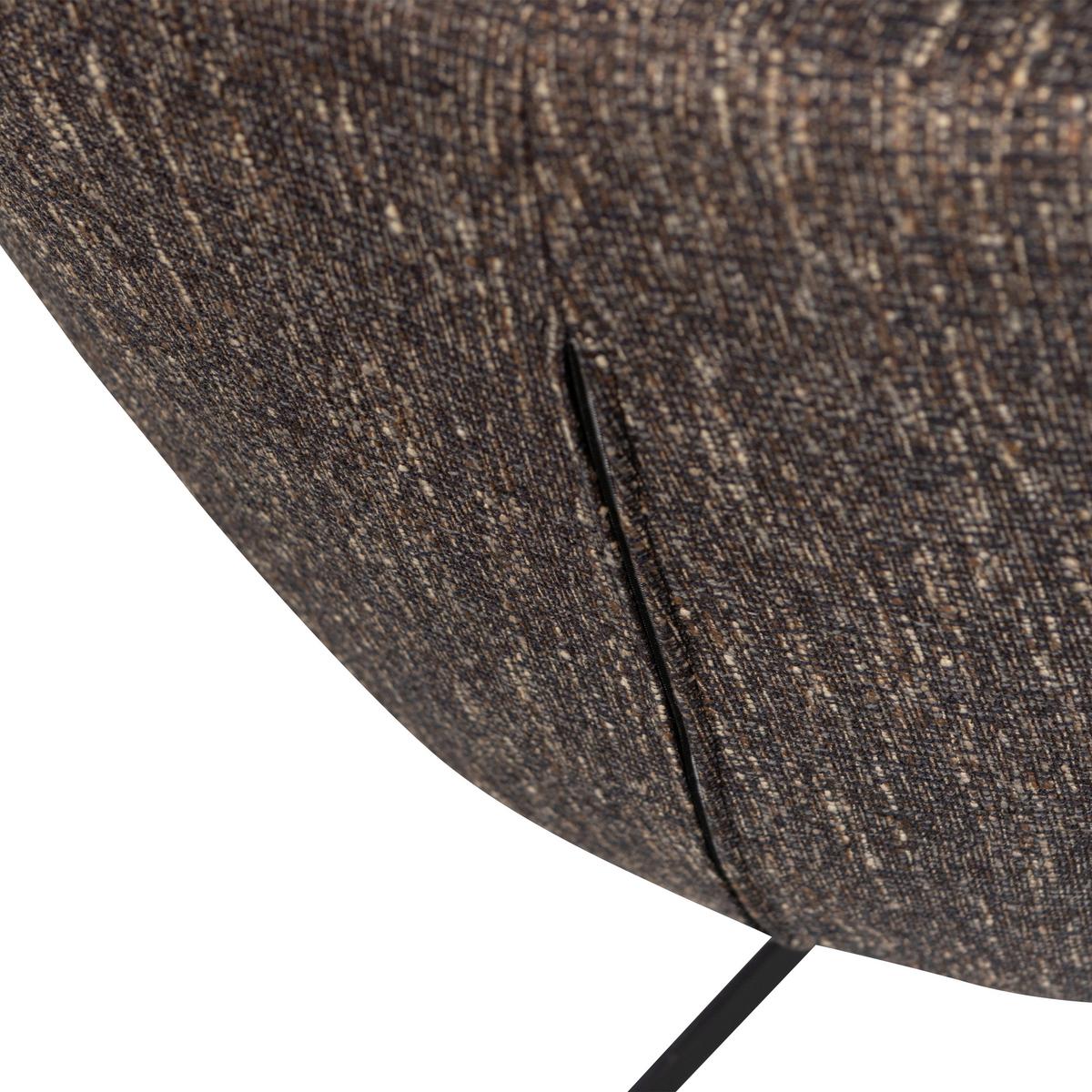 SESSEL Milaro Braun B: 75cm - Schwarz/Braun, Design, Textil/Metall (75/88/94cm) - Livetastic