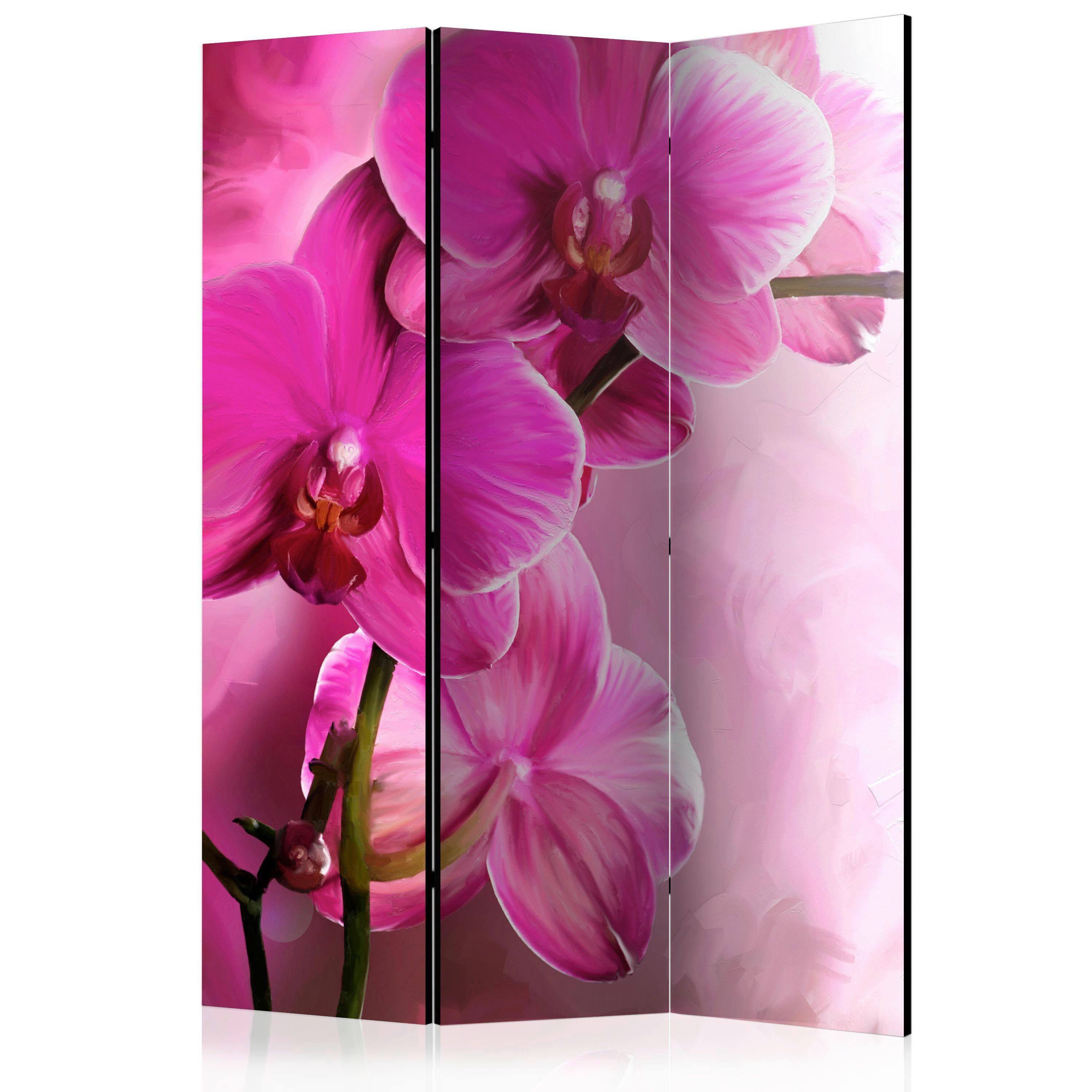 Paravan Pink Orchid, 3-Delni, Dvostranski - pink, Basics, tekstil/les (135/172/3cm) - artgeist