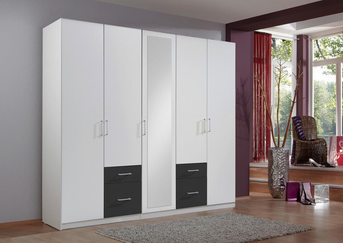 Ormar S Klasičnm Vratima Freiburg - bijela/srebrne boje, Design, staklo/drvni materijal (225/210/58cm) - Modern Living