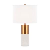 Tischleuchte Bianco Messingfarben max. 60 Watt - Messingfarben/Weiß, Trend, Textil/Metall (39/65cm) - MAYTONI