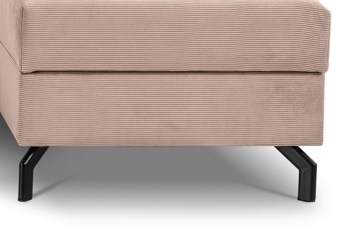 Ecksofa Marti Altrosa mit Schlaffunktion - Altrosa/Schwarz, Basics, Holz/Textil (230/148cm) - MID.YOU