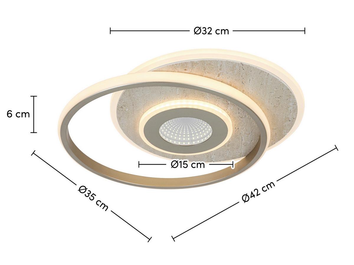 LED-Deckenleuchte Pul Champagnerfarben max. 24 Watt - Champagner, MODERN, Kunststoff/Metall (42/35/6cm) - Mömax