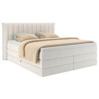 Boxspringbett Lina Creme ca. 160x200cm - Creme, KONVENTIONELL, Holz/Holzwerkstoff (160/200cm) - Premium Living