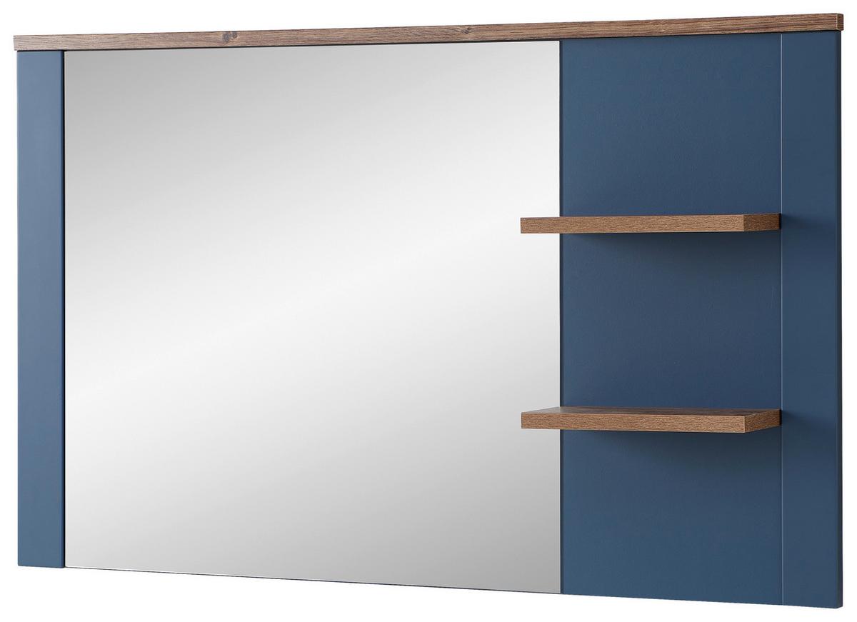 LUSTRO ŚCIENNE DIJON - kolor dębowy/niebieski, Lifestyle, materiał drewnopochodny/szkło (130/80/17cm) - MID.YOU